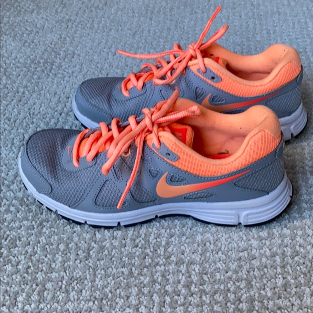 Nike Gray and Orange Athletic Shoes